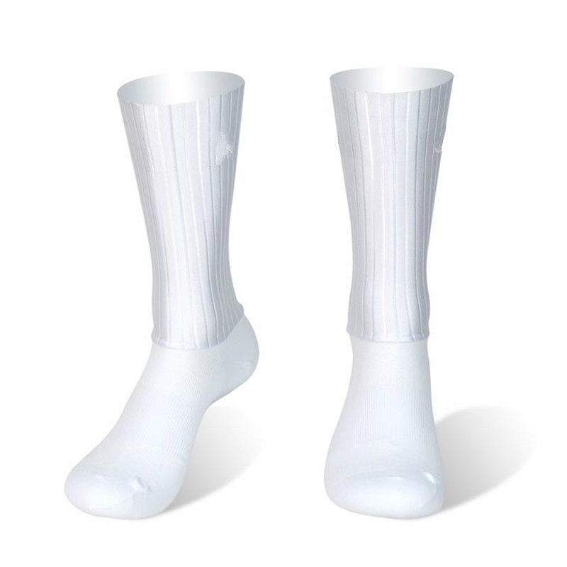 Ykyw Cycling Gear - Kaymaz Silikon Yazlık Aero Çoraplar Whiteline